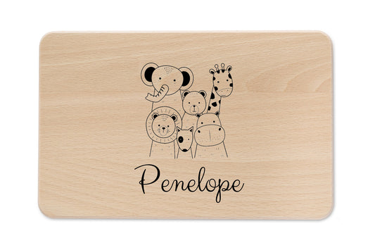 Vesperbrett Gravur, Personalisierte Geschenke, Frühstücksbrettchen Kinder, Holzbrett mit Name, Baby Geschenk personalisiert