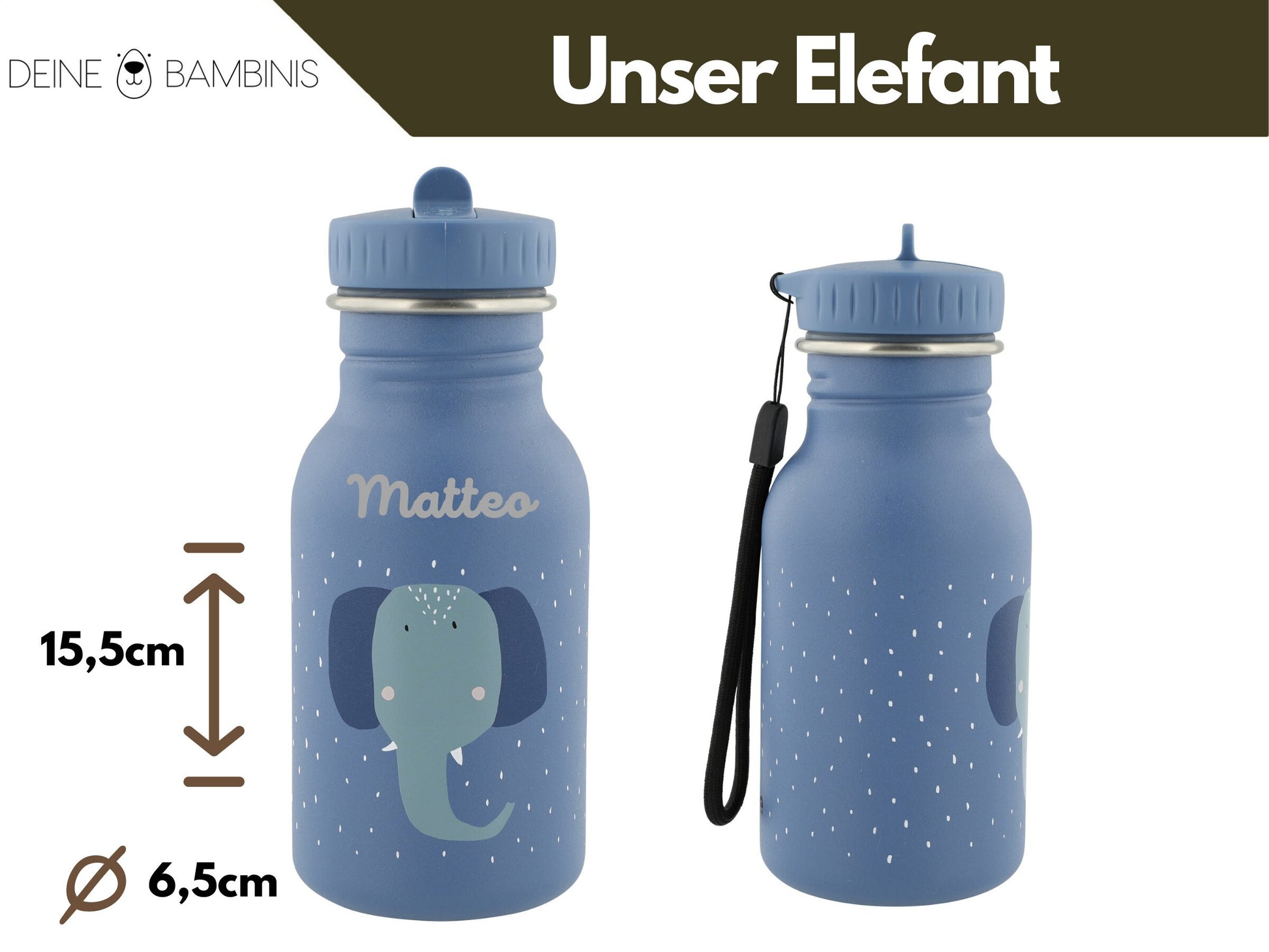 Trinkflasche Kinder, Trinkflasche personalisiert Kinder, Trixie, Kindergarten Flasche, Trinkflasche mit Namen