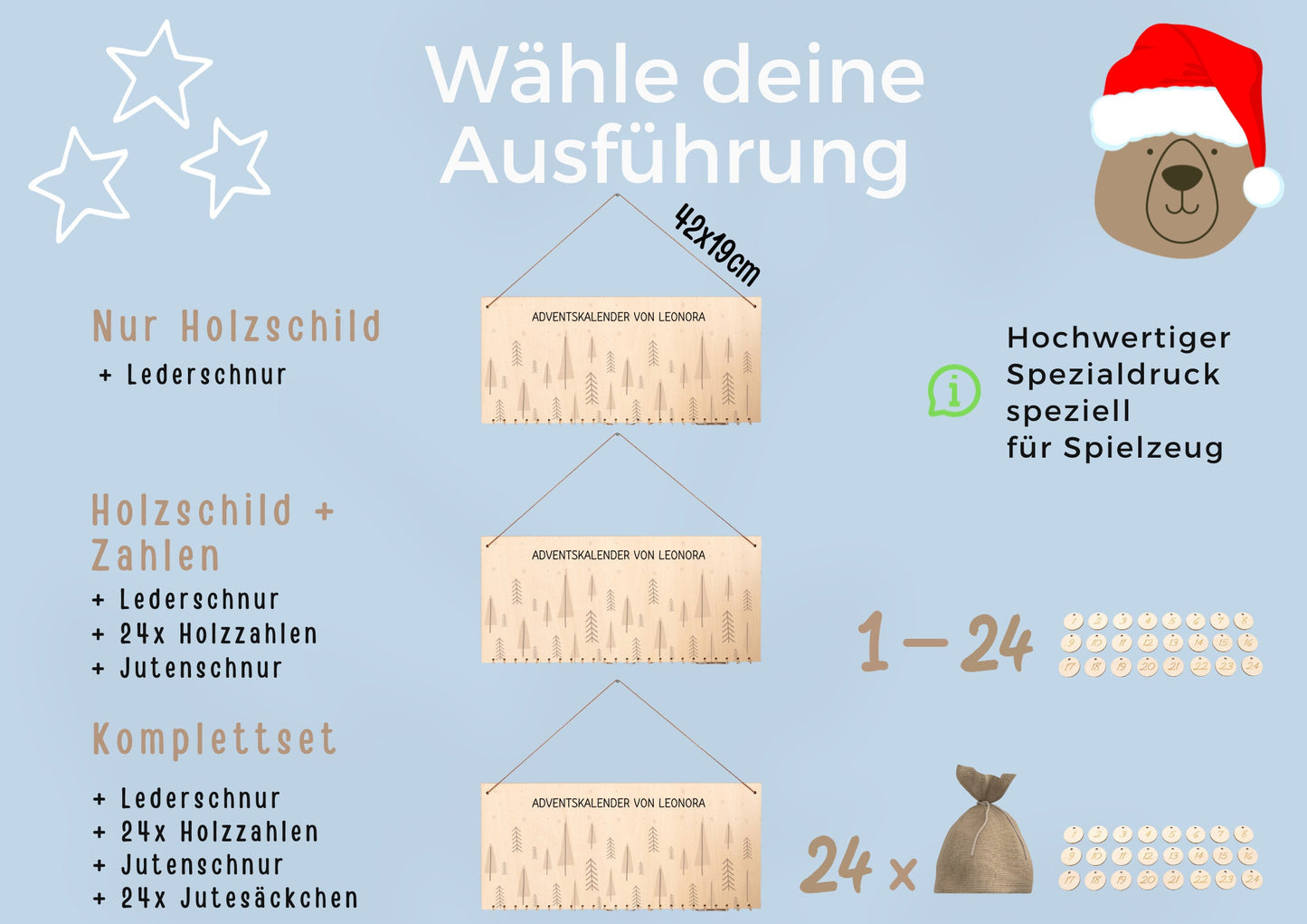 Adventskalender für Erwachsene, Weihnachten Deko, Adventskalender Frauen, Adventskalender Männer, Adventskalender Holz