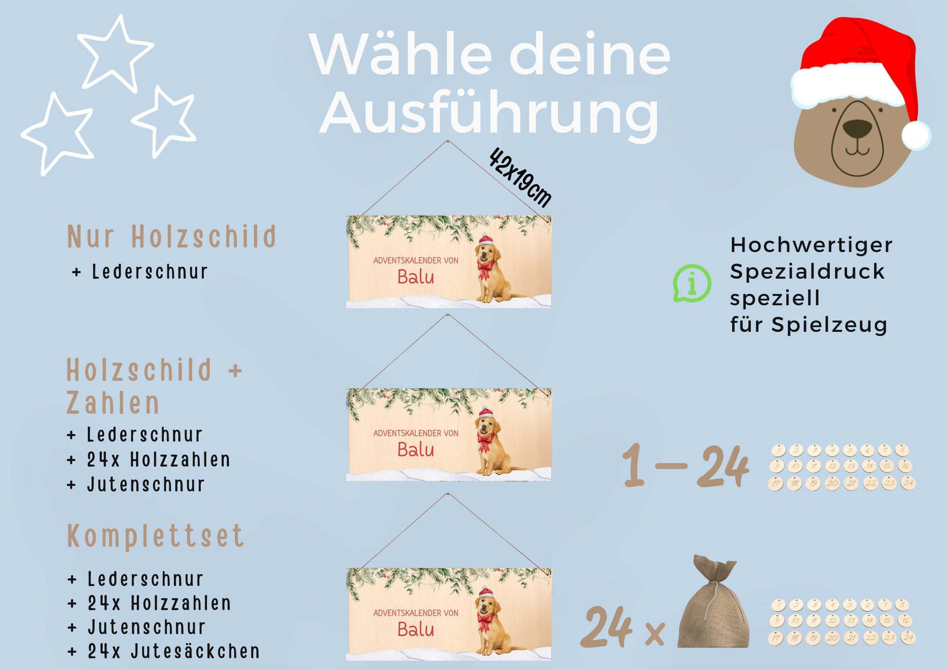 Adventskalender für Hund, Adventskalender Hunde, Adventskalender für Hunde zum selbst füllen, Hunde Kalender