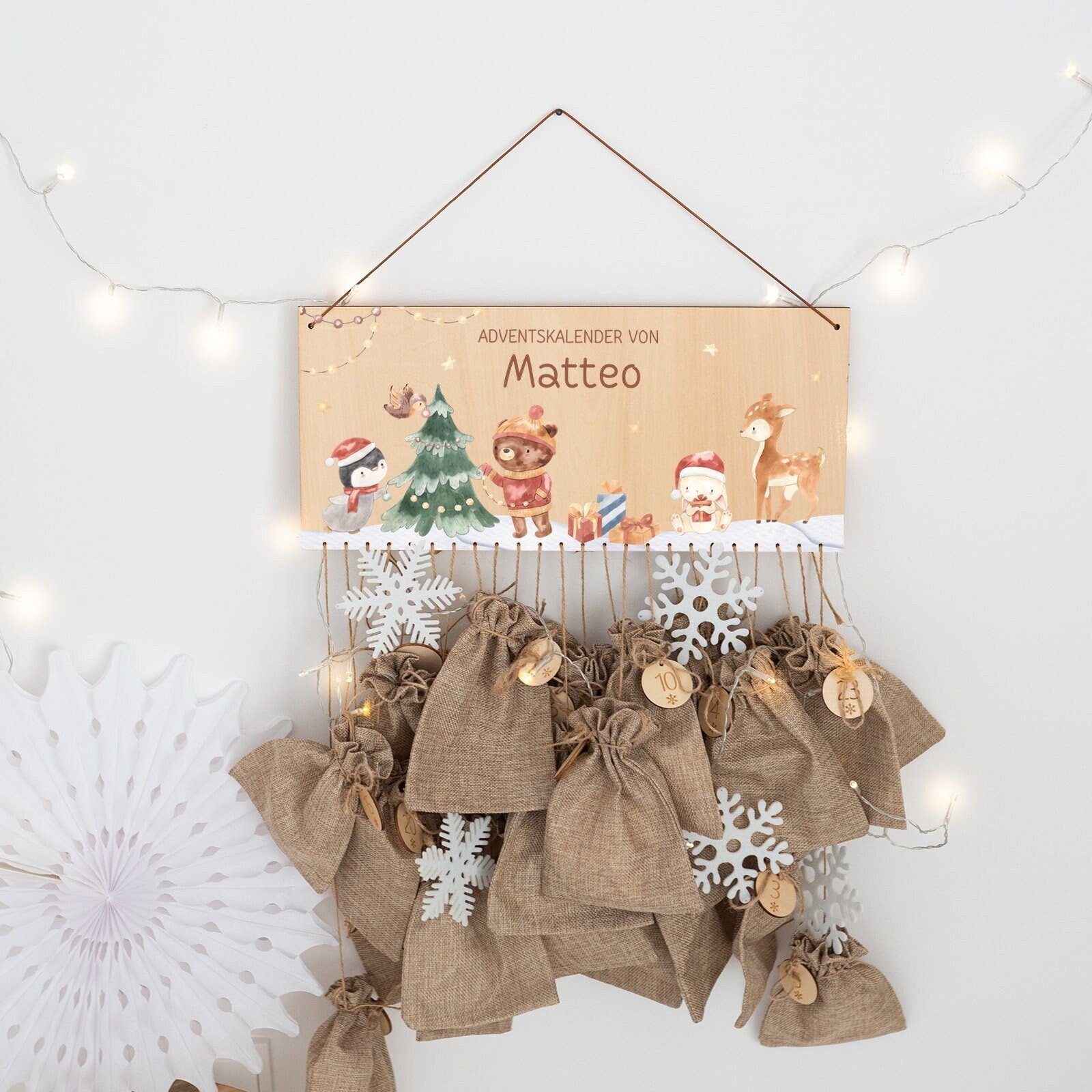 Adventskalender Kinder, Adventskalender zum Befüllen, Adventskalender Holz, Adventskalender personalisiert, Weihnachtskalender