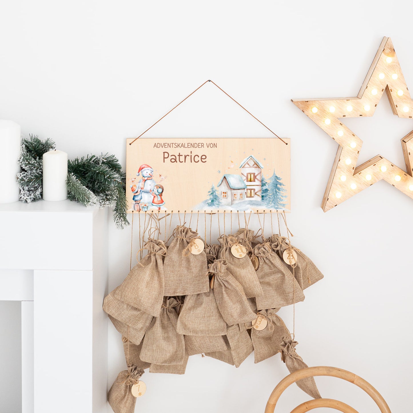 Adventskalender für Kinder, Adventskalender zum Befüllen, Adventskalender Holz, Adventskalender personalisiert, Weihnachten Deko