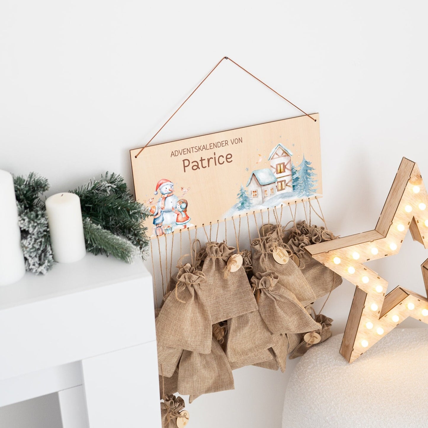 Adventskalender für Kinder, Adventskalender zum Befüllen, Adventskalender Holz, Adventskalender personalisiert, Weihnachten Deko