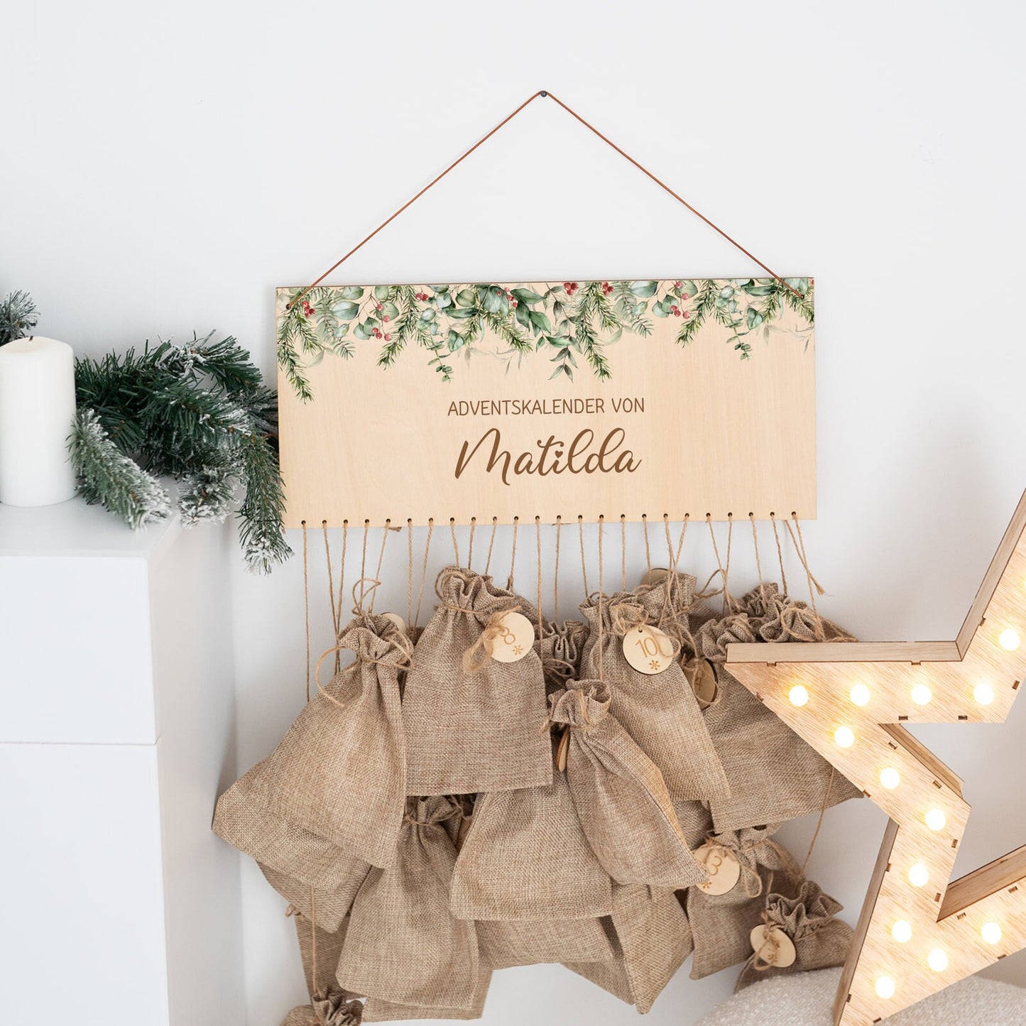 Adventskalender aus Holz, Adventskalender Kinder, Adventskalender zum Befüllen, Deko Weihnachten, Adventskalender personalisiert