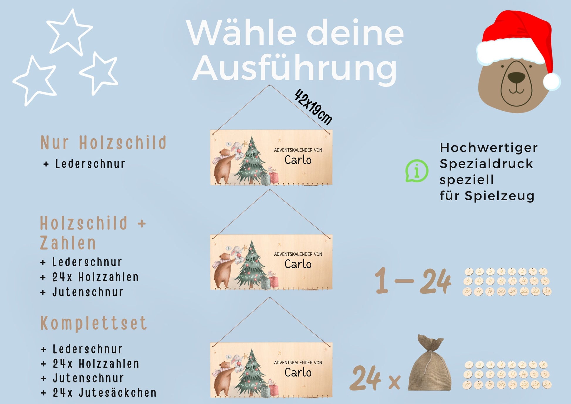 Adventskalender Baby, Adventskalender zum Befüllen, Adventskalender Kinder, Adventskalender personalisiert, Weihnachtskalender