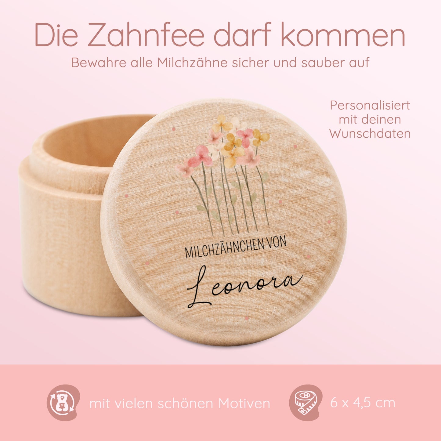 Zahndose, Milchzahndose, Zahndose Mädchen, Taufgeschenk Mädchen, Schulanfang Mädchen, Zahndose Regenbogen, Geburt Mädchen, Zahnfee