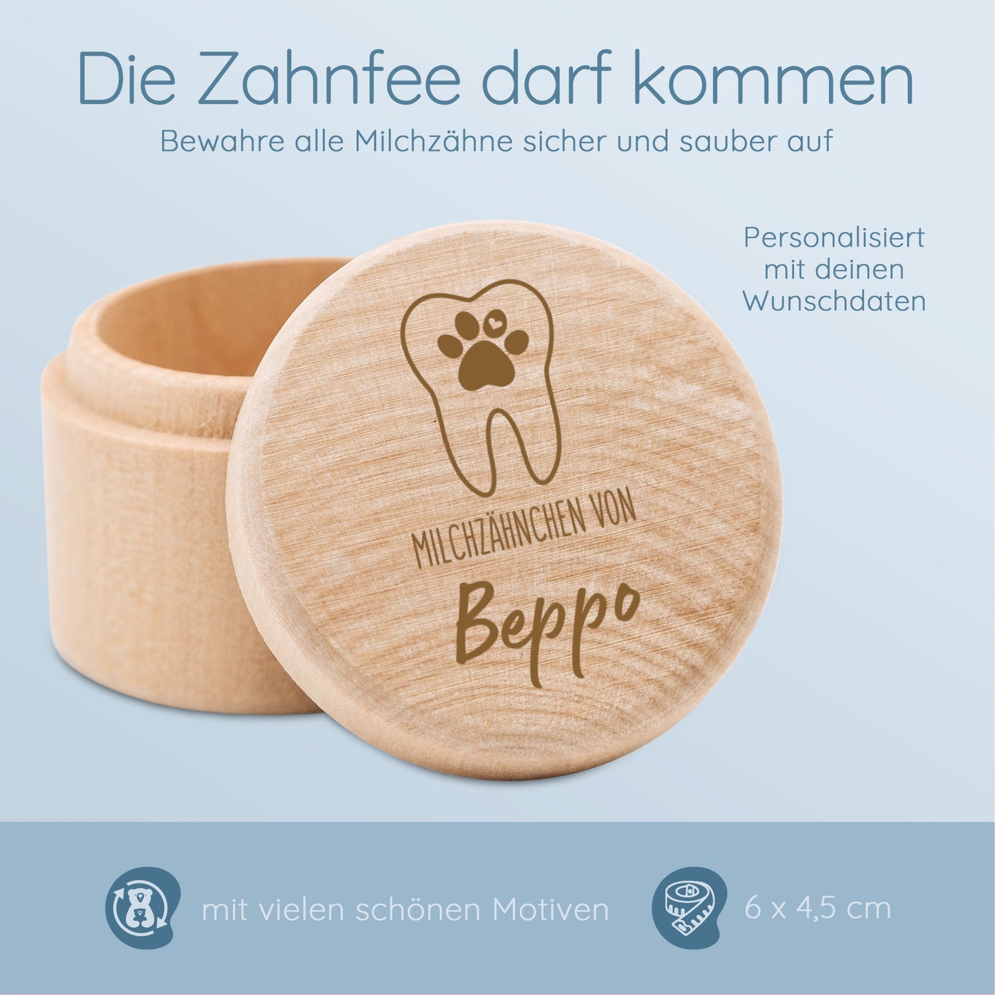 Zahndose Hund, Milchzahndose Hund, Hunde Zubehör, Hund personalisiert, Geschenk Hundebesitzer, Geschenke für Hunde, Aufbewahrungsdöschen