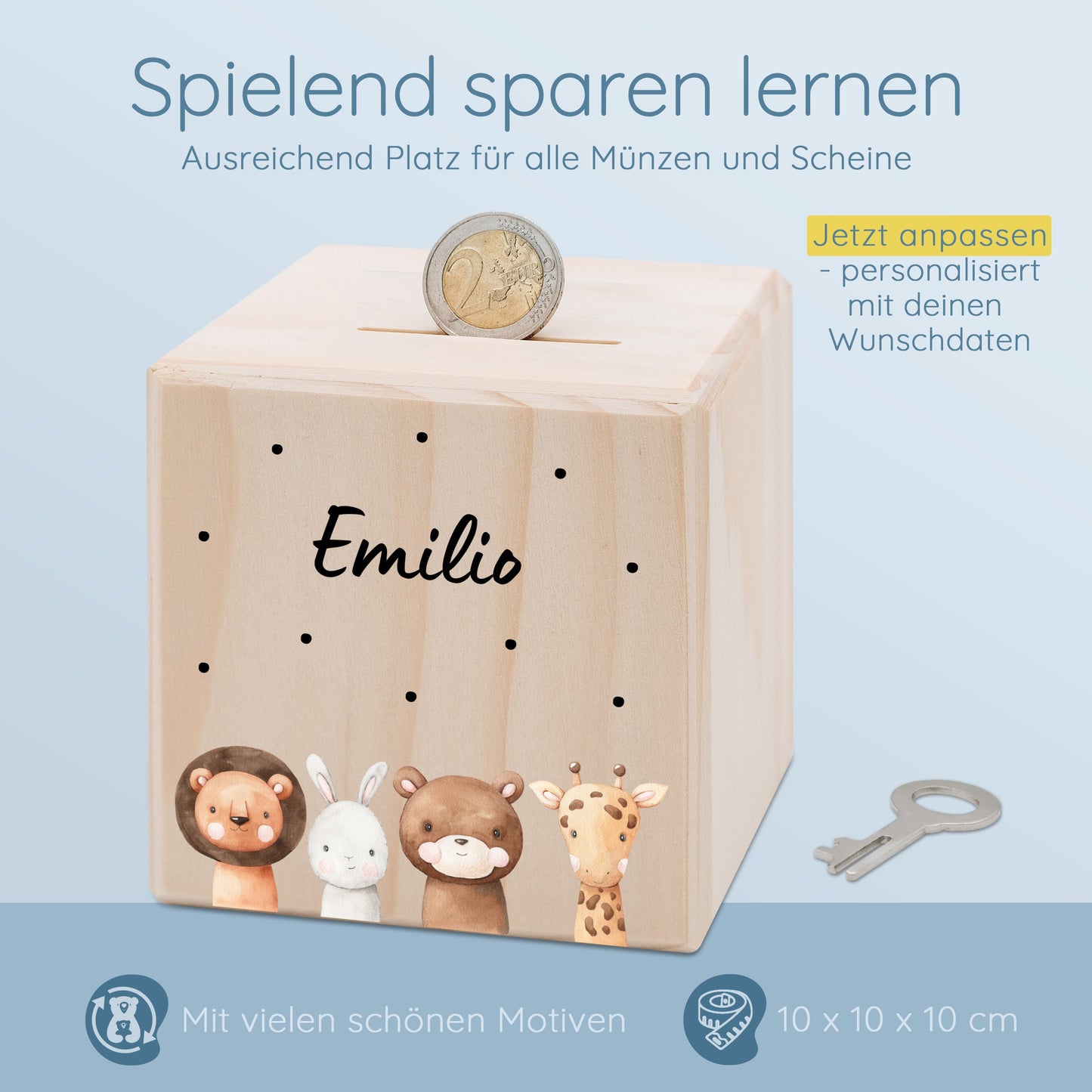 Spardose personalisiert, Spardose, Spardose Kinder, Spardose Holz, Babygeschenk Geburt, Taufe, Spardose Taufe, Geldgeschenk Kind