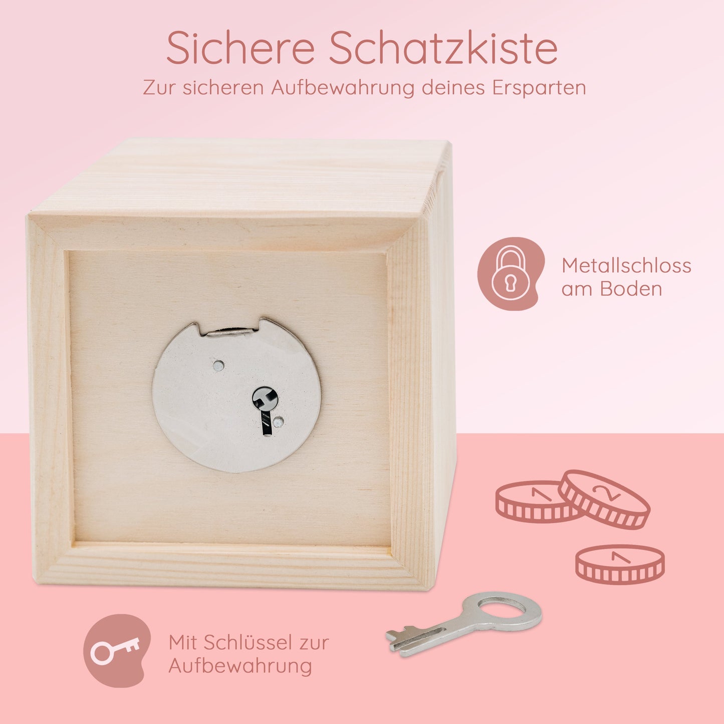 Taufe Spardose, Geschenke zur Geburt, Spardose personalisiert, Spardose Reh, Spardose Holz, Spardose Baby, Taufgeschenk Mädchen