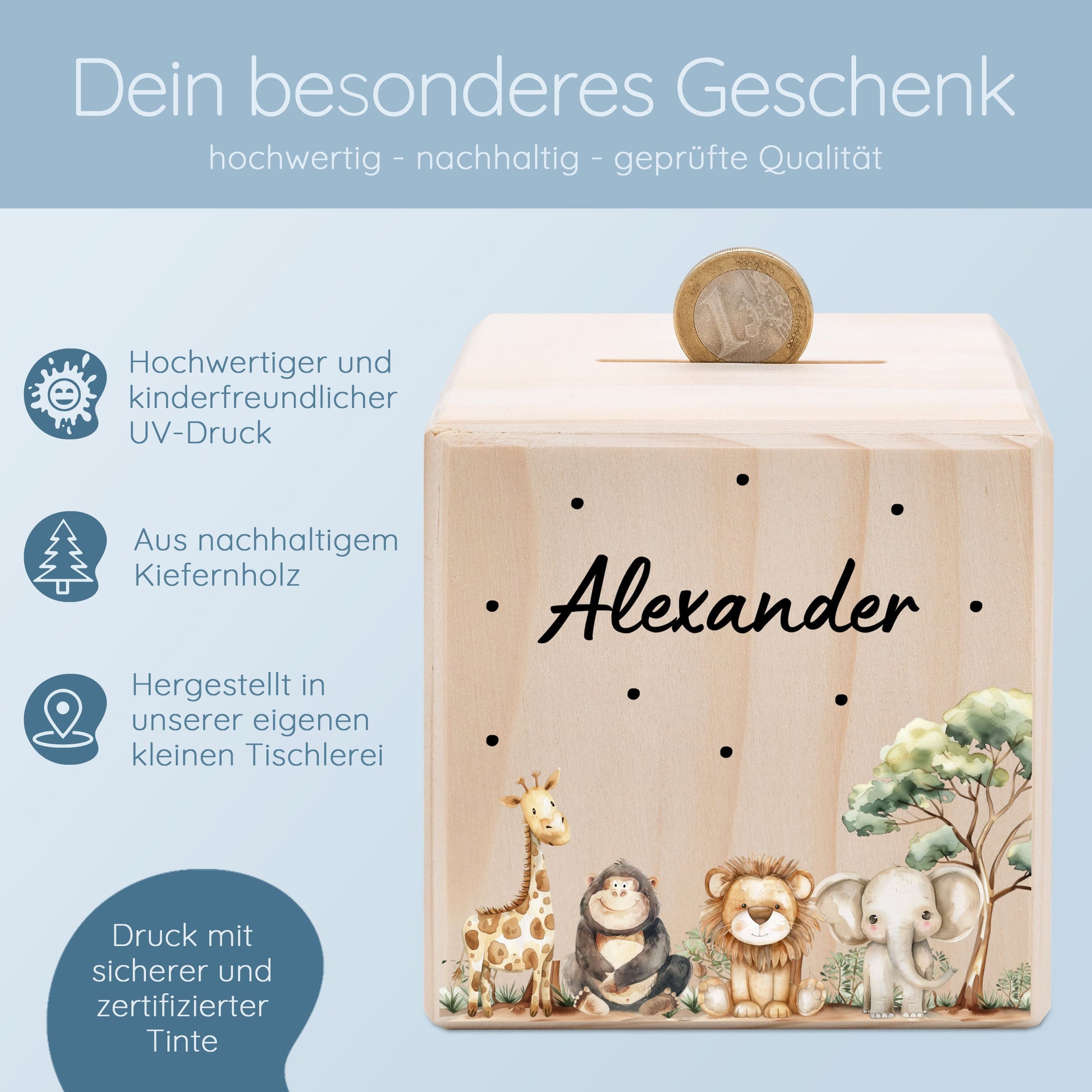 Spardose personalisiert, Spardose, Spardose Kinder, Spardose Holz, Babygeschenk Geburt, Taufe, Spardose Taufe