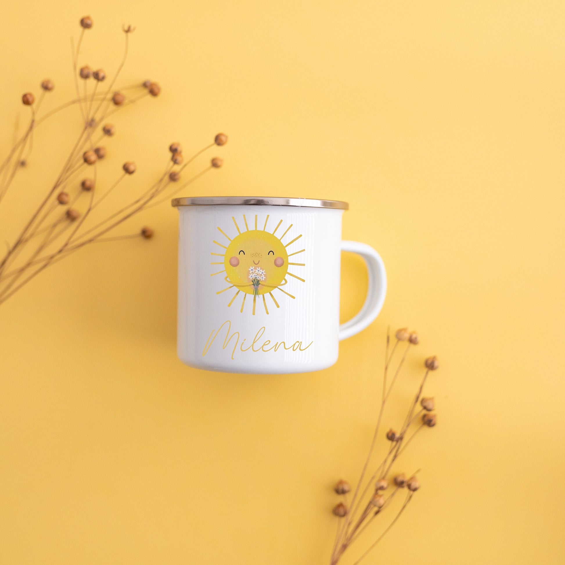 Tasse Junge, Tasse Mädchen, Tasse Rakete, Tasse Sonne, Tasse Affe, Einschulung, Emaille Tasse Kind, Kindergeschenke, Campingbecher