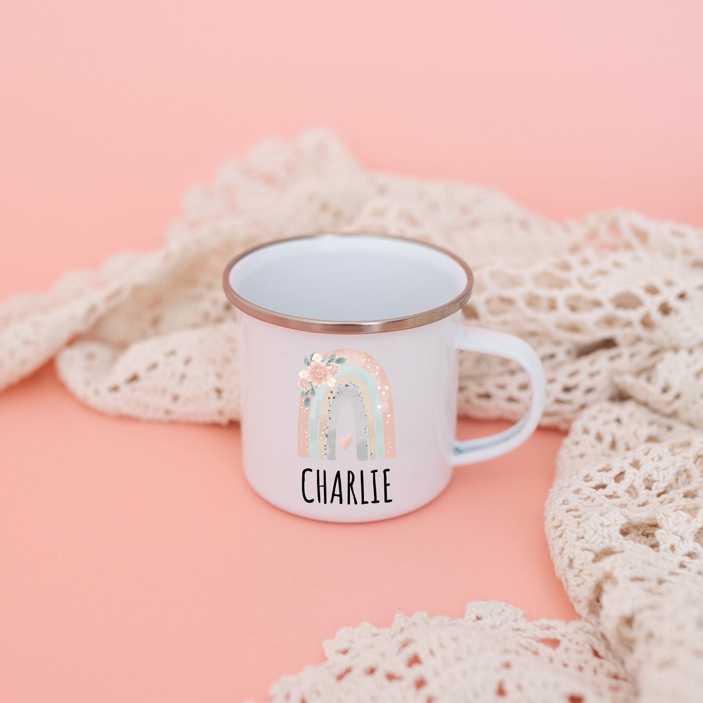 Tasse Mädchen, Emaille Tasse Mädchen, Geschenke für Mädchen, Schulanfang Geschenk Mädchen, Geburtstagsgeschenk Mädchen