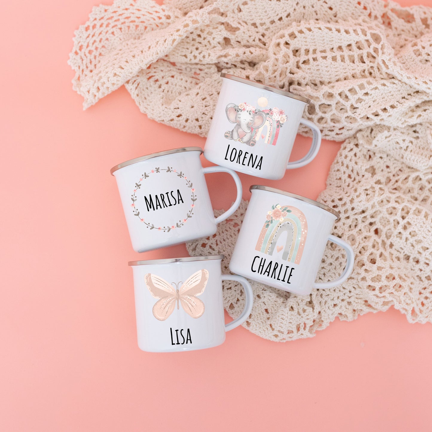 Tasse Mädchen, Emaille Tasse Mädchen, Geschenke für Mädchen, Schulanfang Geschenk Mädchen, Geburtstagsgeschenk Mädchen