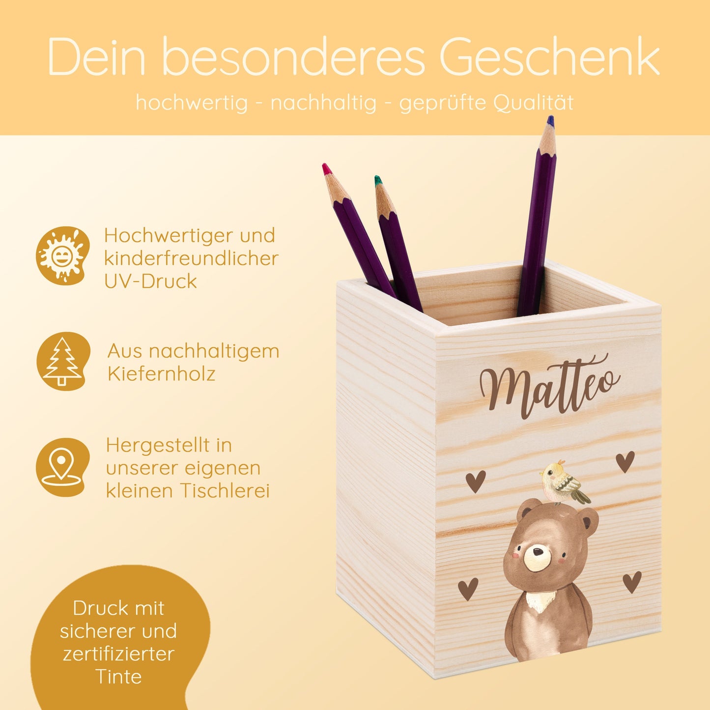 Stiftebox personalisiert, Schulanfang Geschenk, Stiftebecher für Kinder, Einschulung Geschenk, Schreibtisch, Kindergeschenke