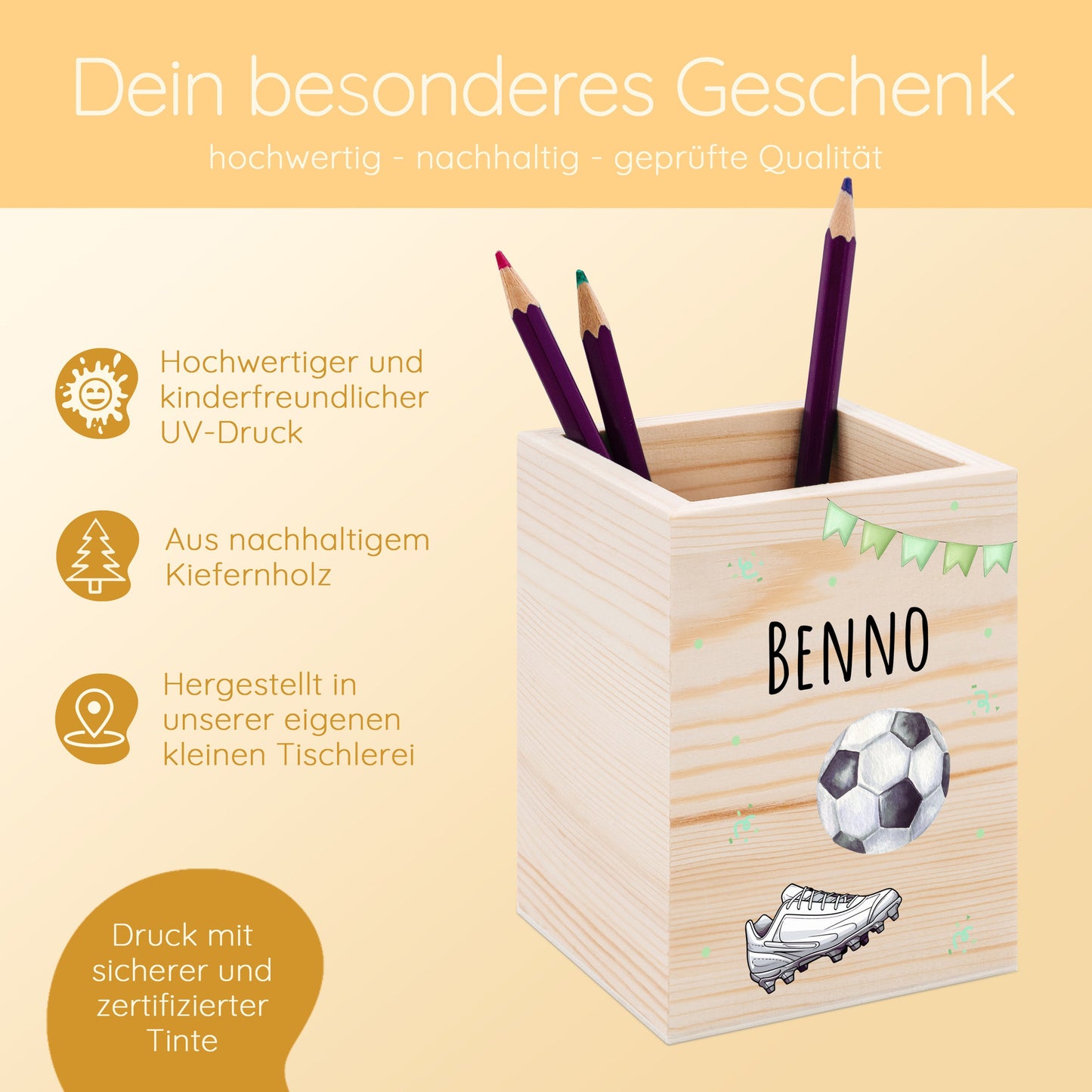 Stiftebox, Schulanfangsgeschenke, Stiftebecher personalisiert, Einschulung Geschenk, Fußball Geschenk, Kindergeschenke