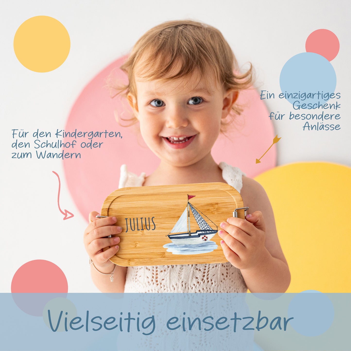 Vesperdose Segelboot, Kindergarten Brotdose, Brotdose personalisiert, Brotdose Kinder personalisiert, Kindergarten, Kita Start