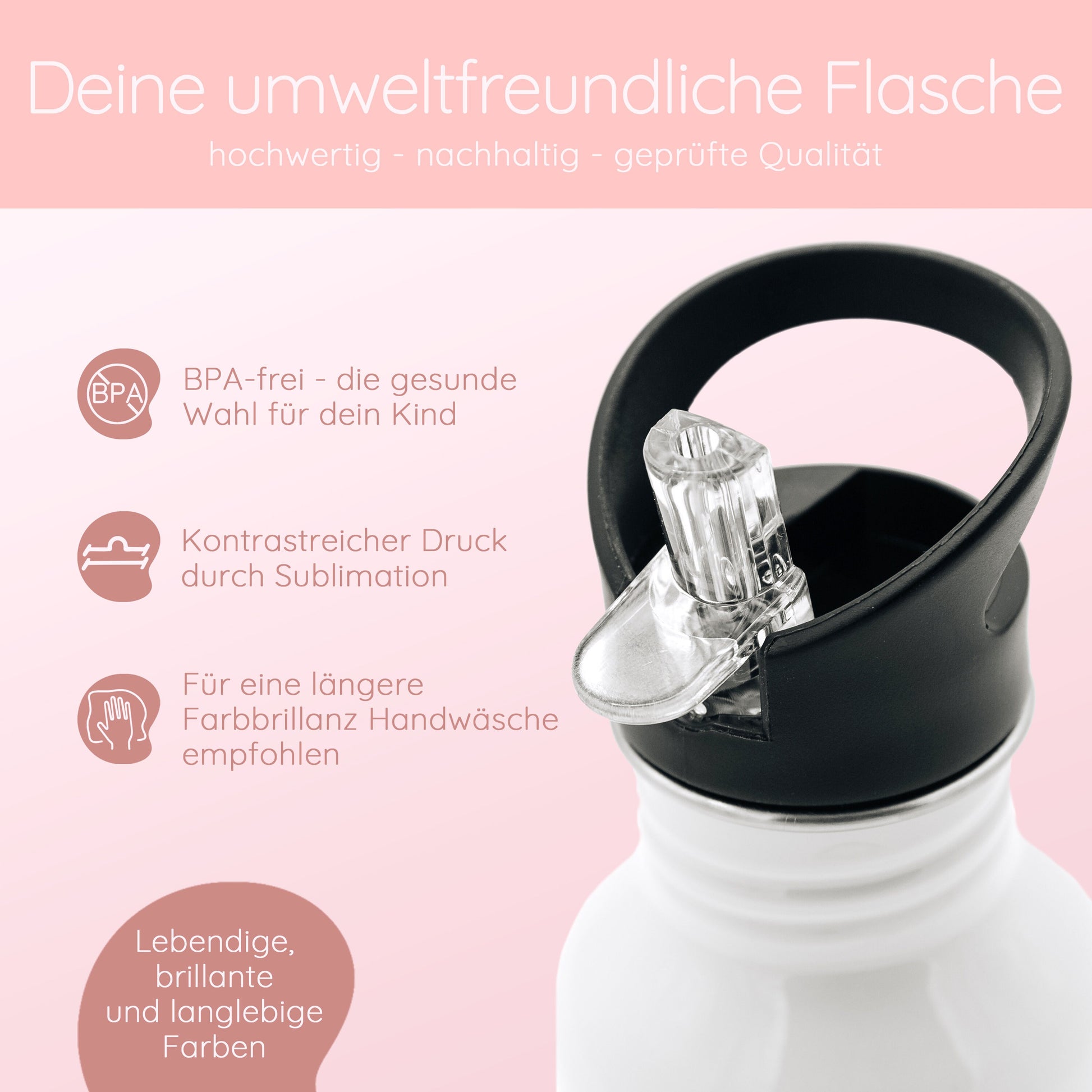 Trinkflasche Reh, Trinkflasche Kindergarten, Trinkflasche Mädchen, Kindergarten Geschenk, Einschulung Geschenk, Edelstahl Flasche