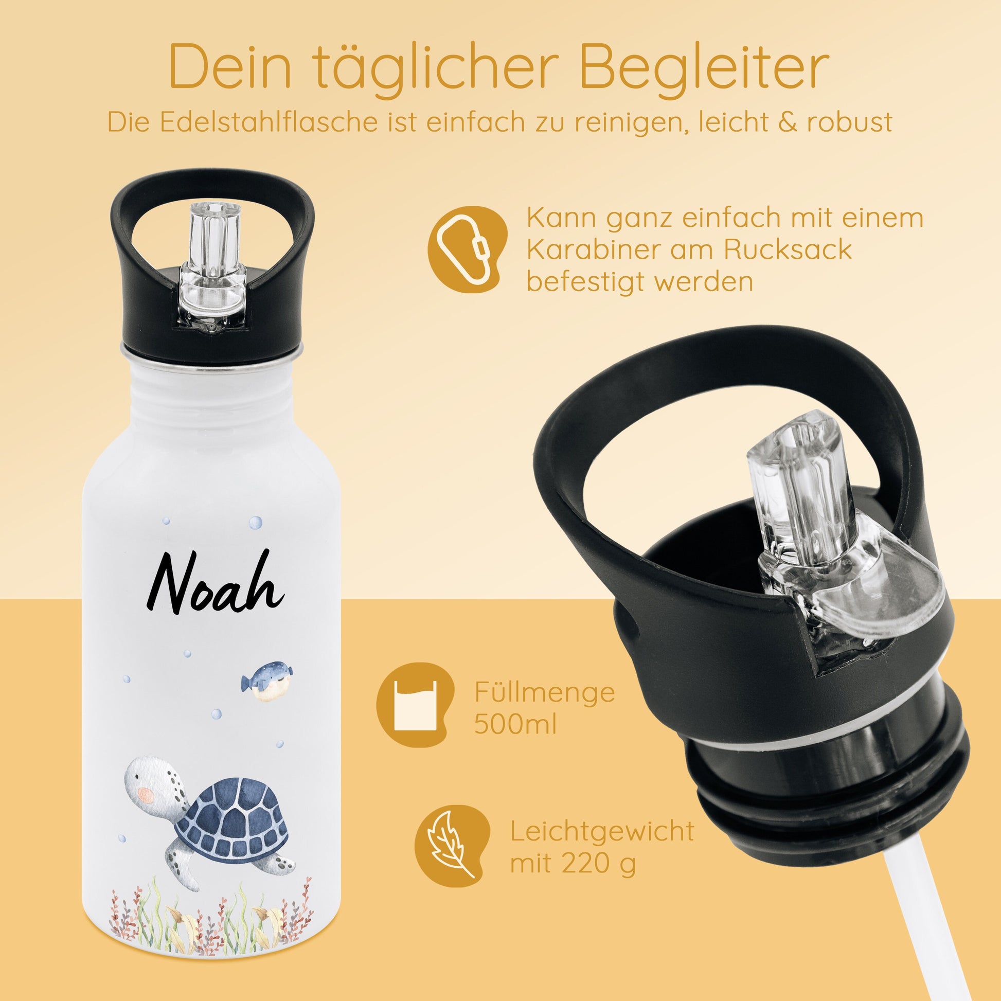 Trinkflasche Kind, Trinkflasche Junge, Trinkflasche personalisiert, Kindergarten Geschenk, Schulanfang, Trinkflasche Edelstahl