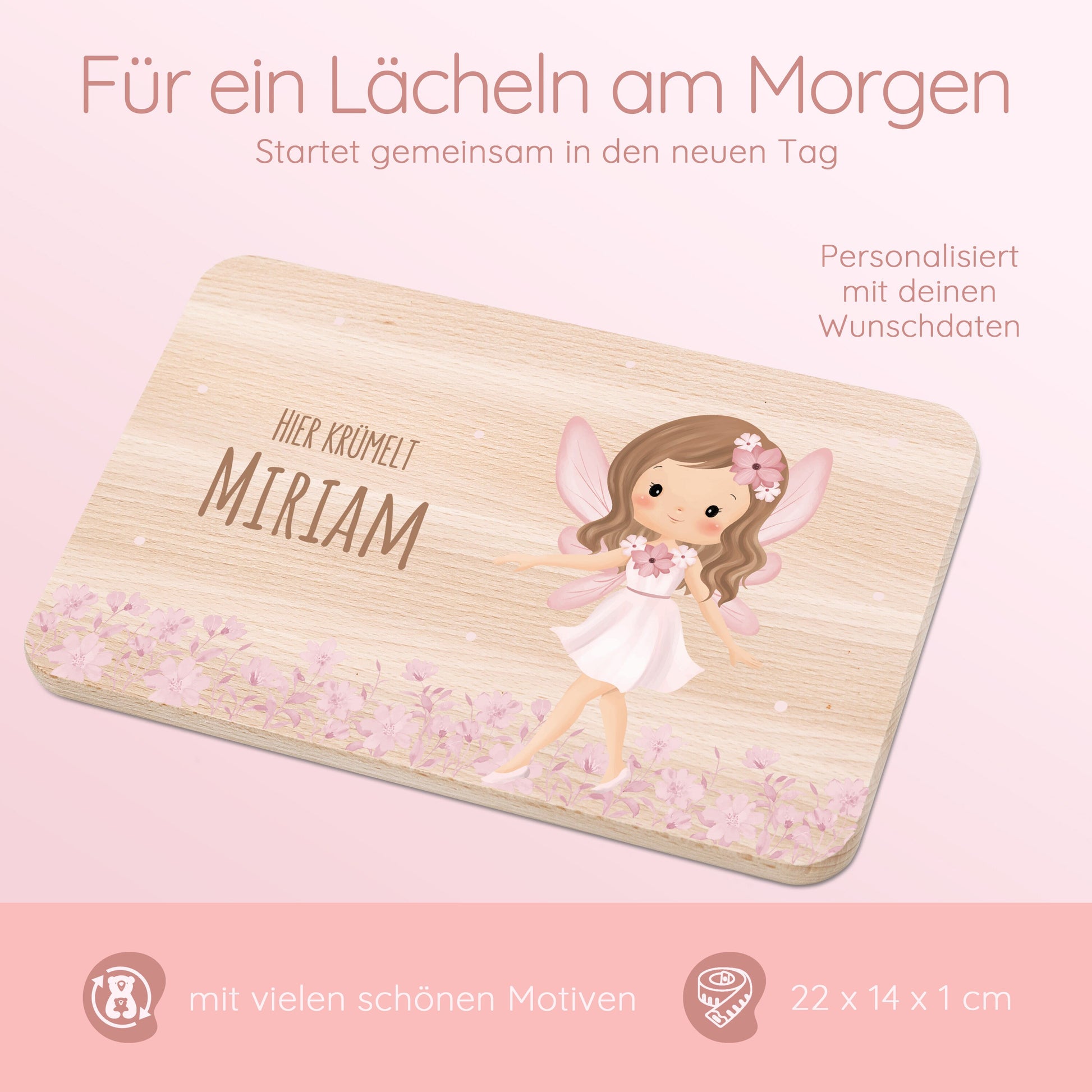 Taufe Mädchen, Brettchen Mädchen, Kindergeschenke, Babygeschenk Mädchen, Kinderbrett, Frühstücksbrett Fee