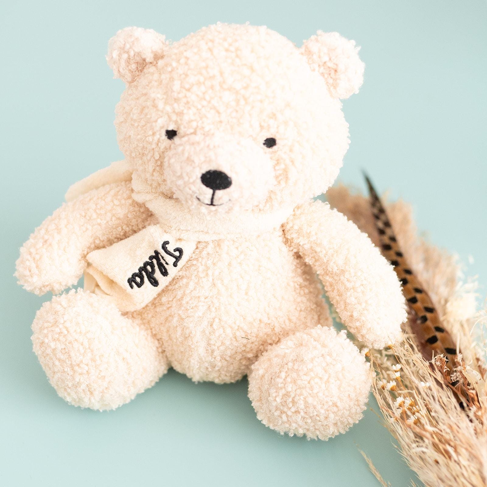 Teddybär personalisiert, Kuscheltier personalisiert, Kuscheltier Baby, Kuscheltier Schulanfang, Plüschtier, Teddybär, Taufe, Geburt