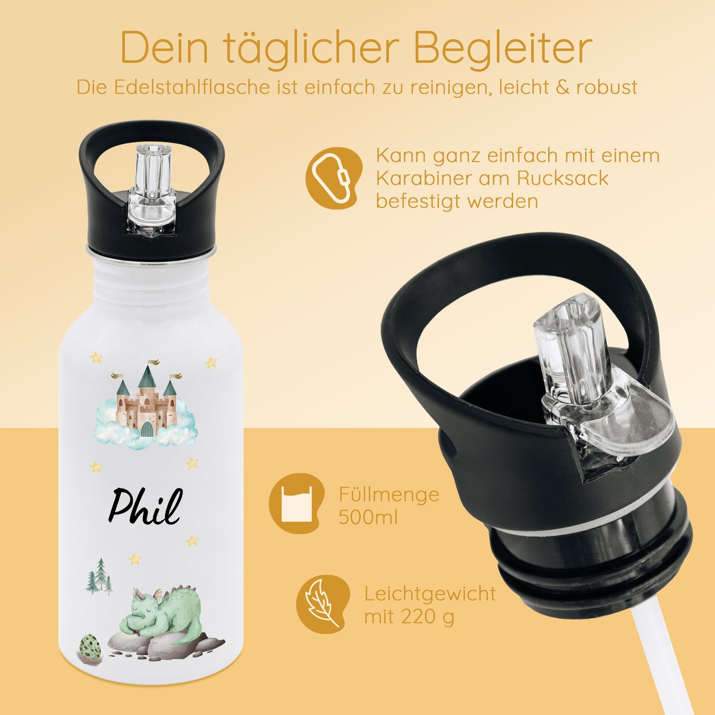 Trinkflasche Kinder, Trinkflasche Kindergarten, Trinkflasche personalisiert, Kindergarten Geschenk, Einschulung Geschenk, Edelstahl Flasche