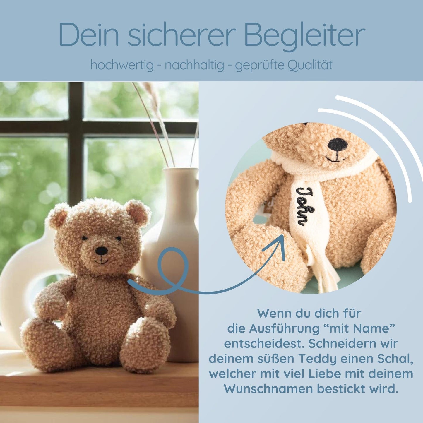 Teddybär personalisiert, Kuscheltier personalisiert, Kuscheltier Baby, Kuscheltier Schulanfang, Plüschtier, Teddybär, Taufe, Geburt