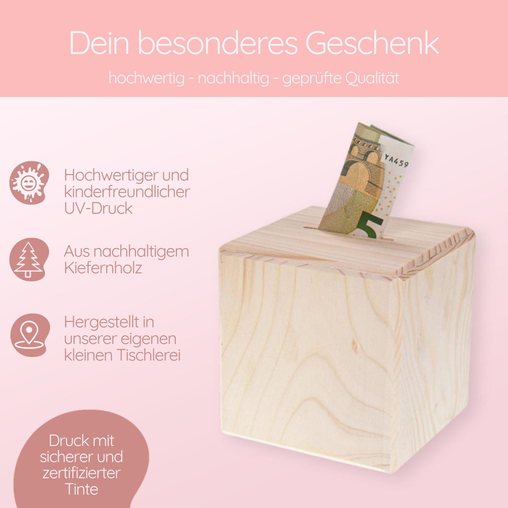 Spardose Waldtiere, Spardose für Mädchen, Geschenke zur Geburt, Spardose personalisiert, Spardose Holz, Spardose Baby, Taufgeschenk