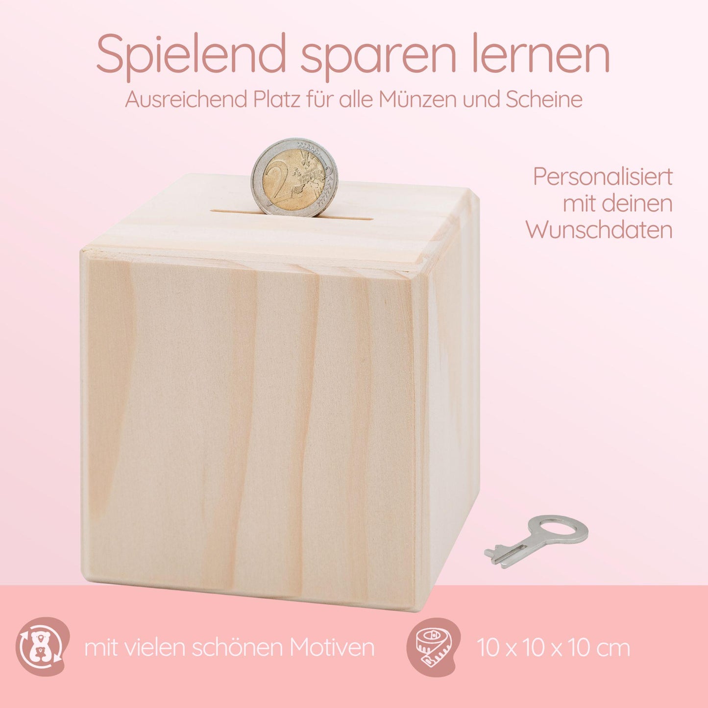 Spardose, Taufe Mädchen, Spardose Mädchen, Babyspardose Mädchen, Spardose Tiere, Kindergeschenk Mädchen, Babyzimmer Mädchen