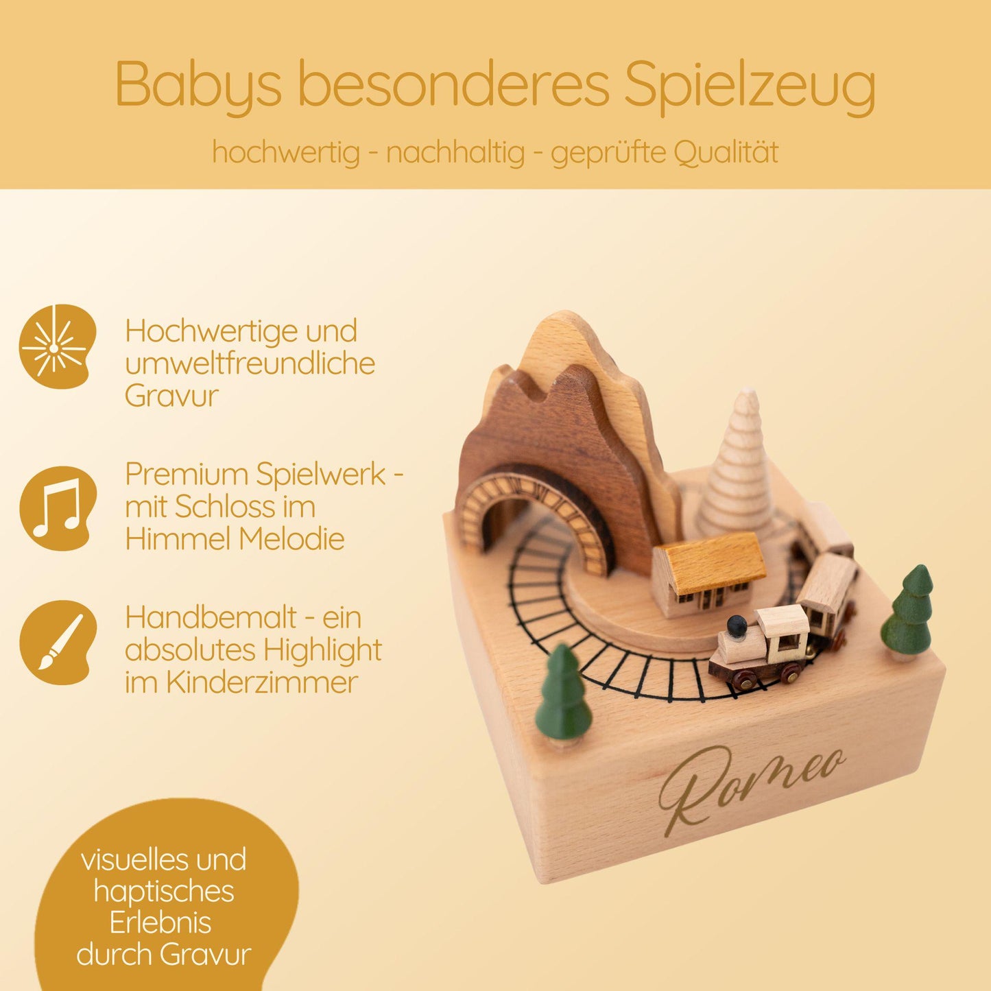 Spieluhr Baby, Spieluhr Holz, Spieluhr personalisiert, Geschenk Geburt, Geschenk Taufe, Holzspielzeug, personalisierte geschenke baby