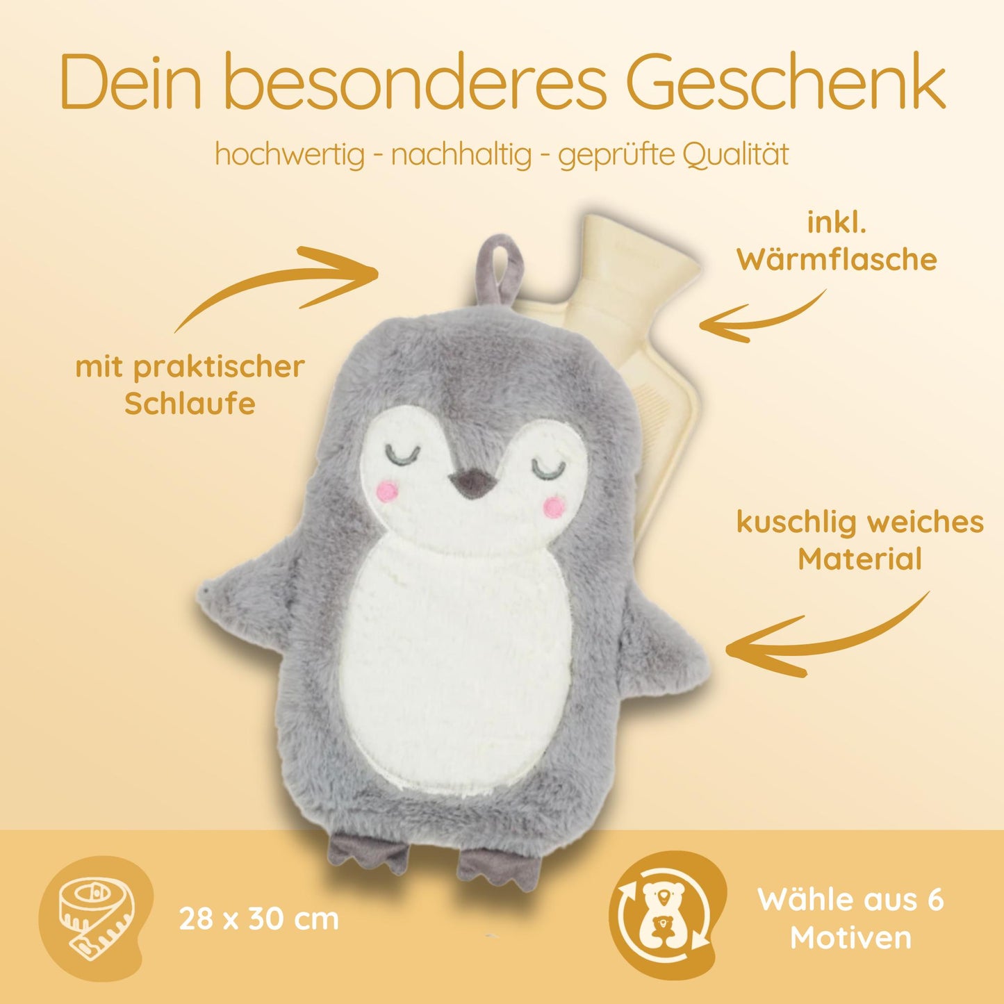 Wärmflasche, Wärmflasche Kinder, Wärmflaschenbezug, Wärmflasche personalisiert, Wärmflasche Baby, Wärmflasche Tier, Weihnachten