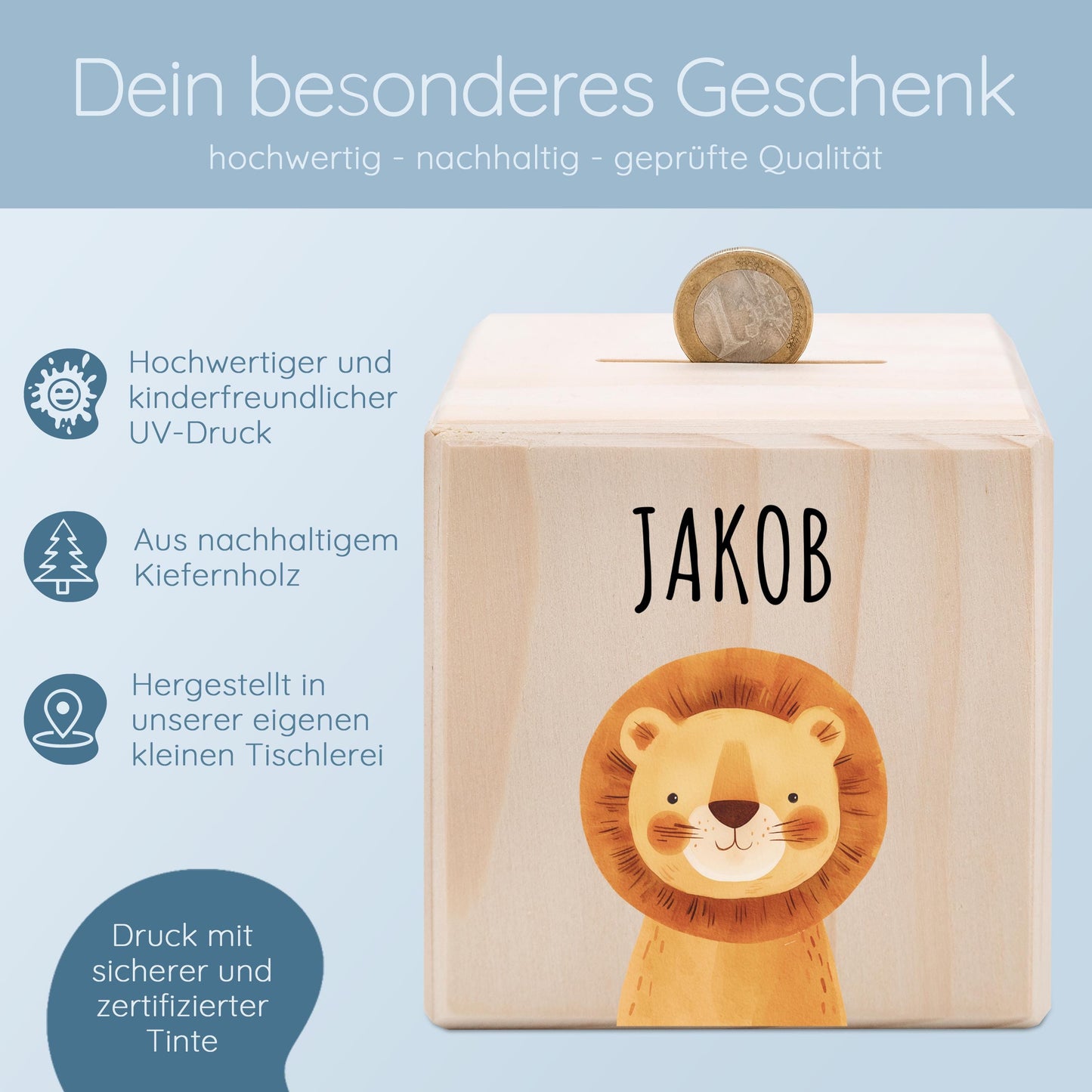 Spardose, Spardose Kinder, Holzspardose, Spardose personalisiert, Personalisierte Spardose, Kinderspardose, Geburt