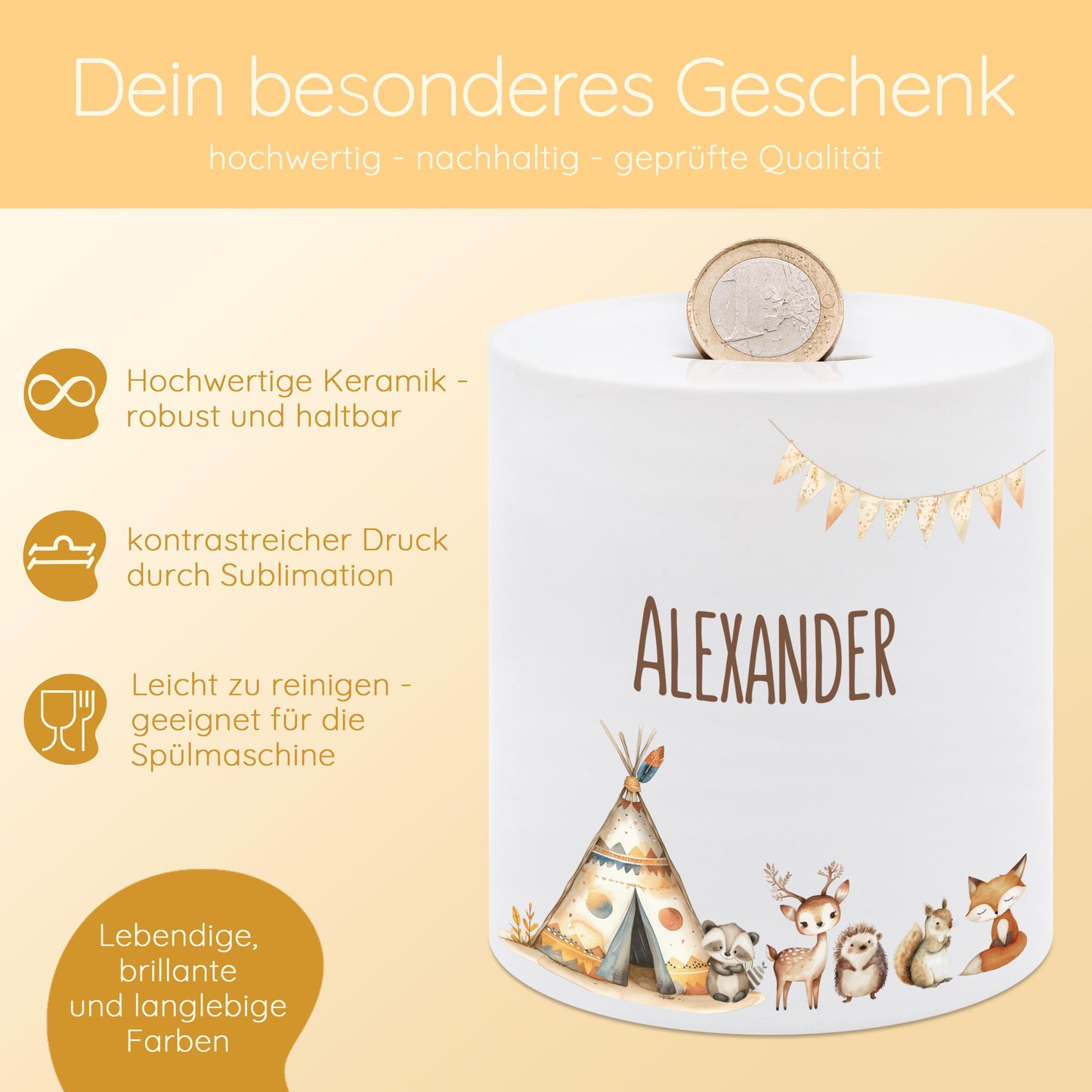 Spardose, Spardose personalisiert, Taufe Geschenk, Spardose Baby, Kindergeschenke, Weihnachten Kind, Keramik Spardose