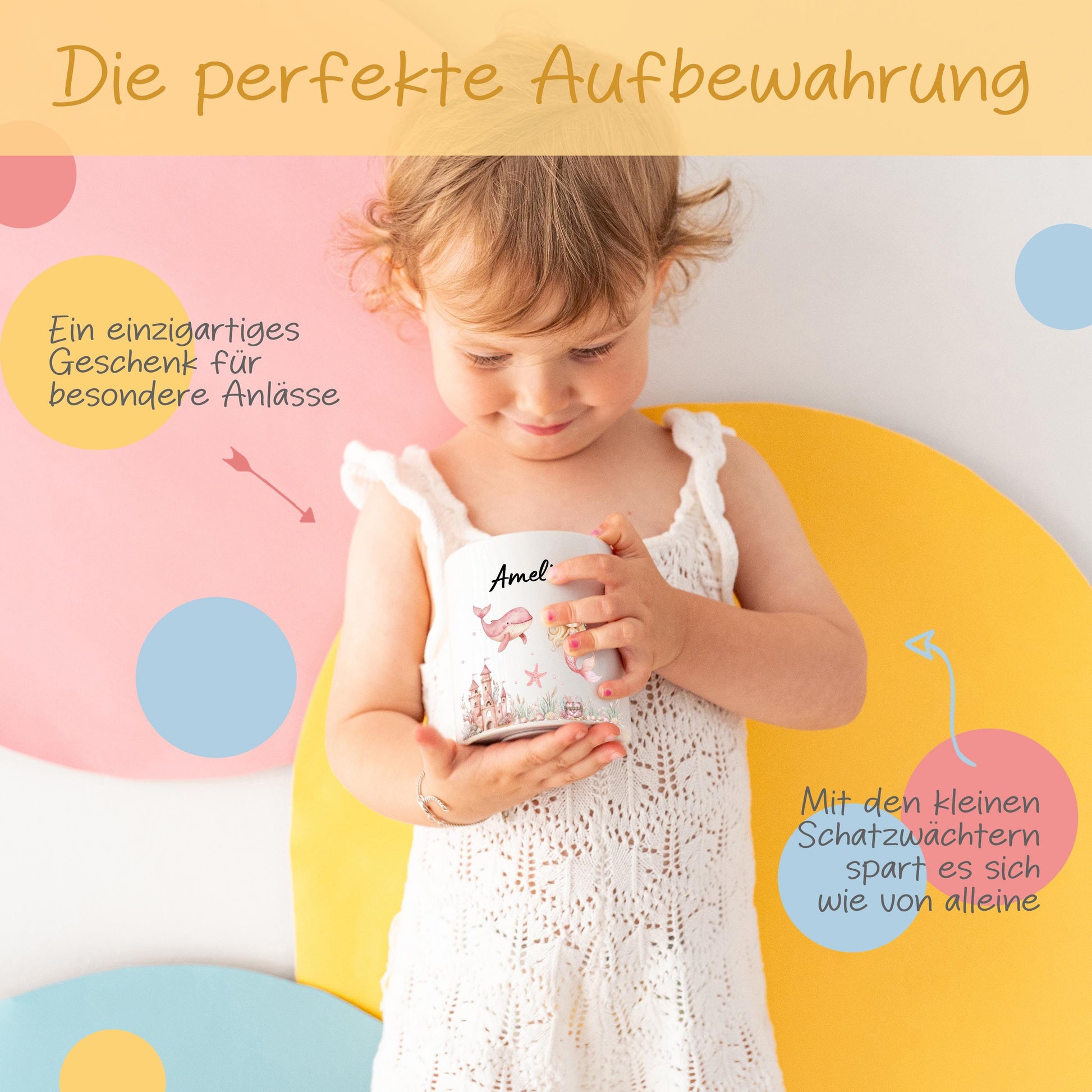 Spardose personalisiert, Spardose Kind, Spardose Baby, Weihnachtsgeschenk Kind, Kindergeburtstag, Spardose Schildkröte, Meerjungfrau