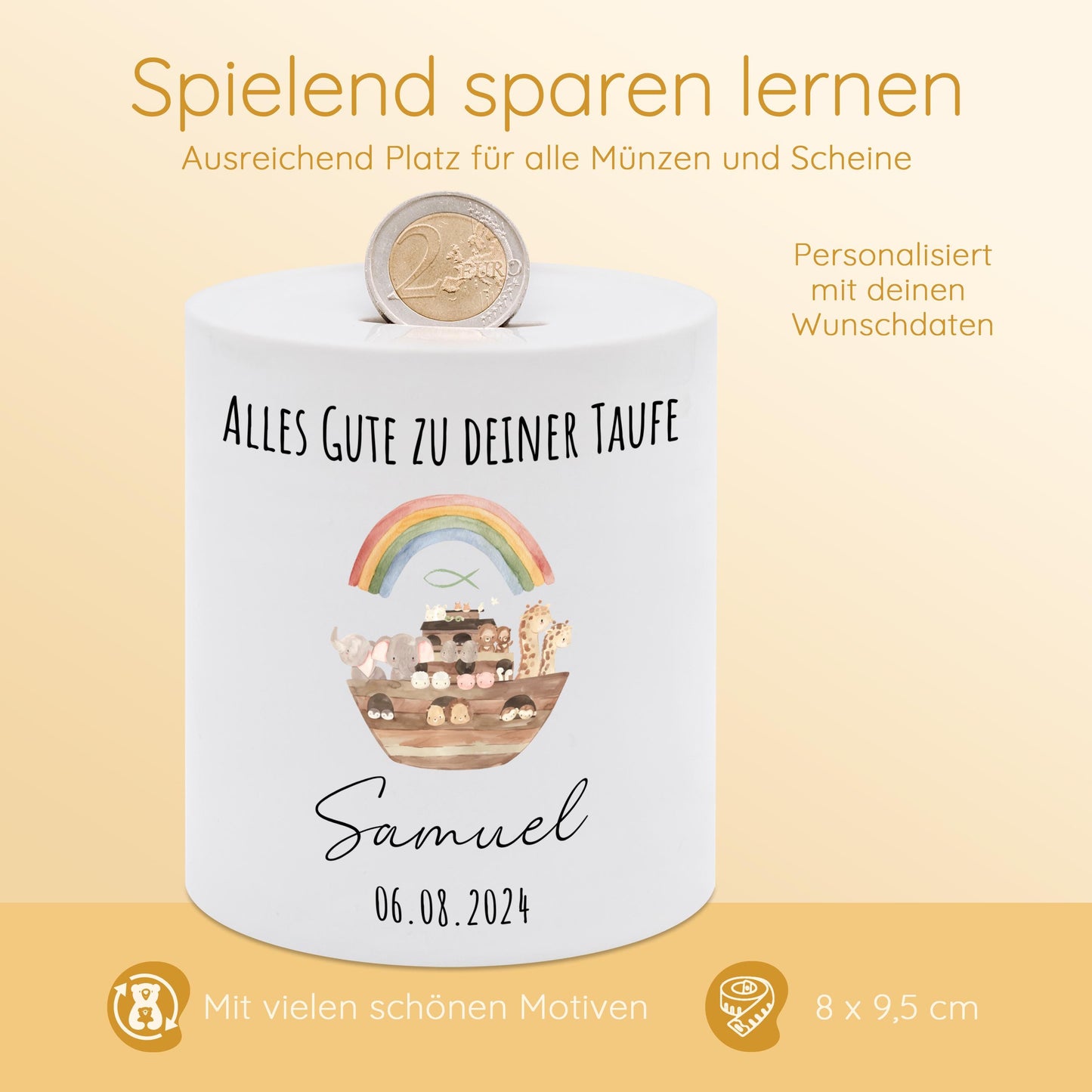 Spardose Taufe, Spardose Taufe Mädchen, Spardose Taufe Junge, Taufgeschenk, Geschenke zur Taufe, Taufe Geldgeschenk