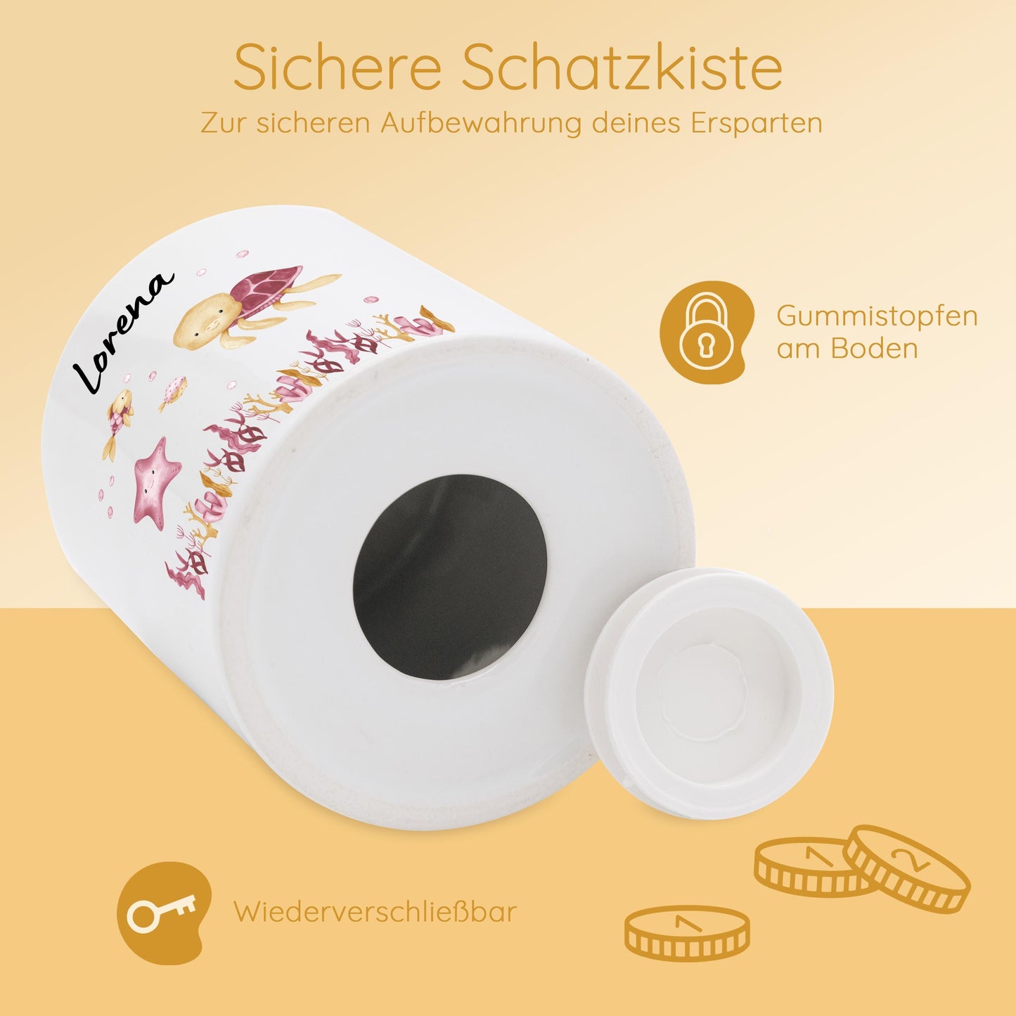 Spardose personalisiert, Spardose Kind, Spardose Baby, Weihnachtsgeschenk Kind, Kindergeburtstag, Spardose Schildkröte, Meerjungfrau