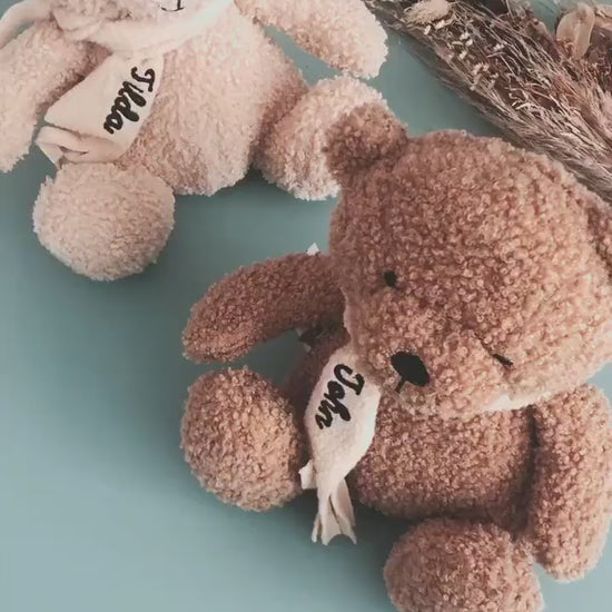 Teddybär personalisiert, Kuscheltier personalisiert, Kuscheltier Baby, Kuscheltier Schulanfang, Plüschtier, Teddybär, Taufe, Geburt